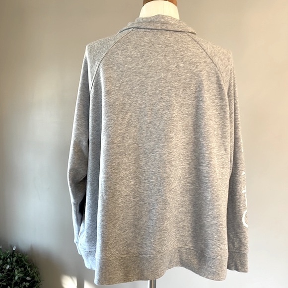 CALVIN KLEIN LOGO women’s plus PERFORMANCE 1/2 zip sweatshirt grey pockets 2X - Picture 5 of 17